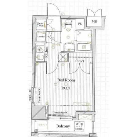 亀有駅 徒歩4分 2階の物件間取画像